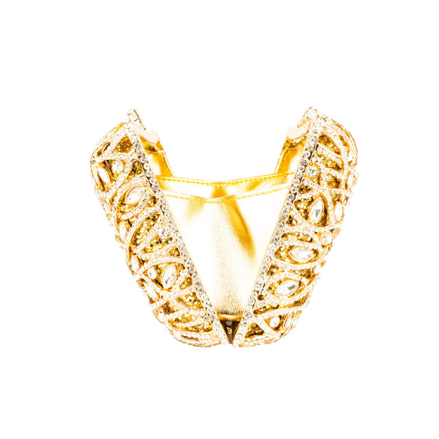 Gold Studded Metallic Frame Handbags