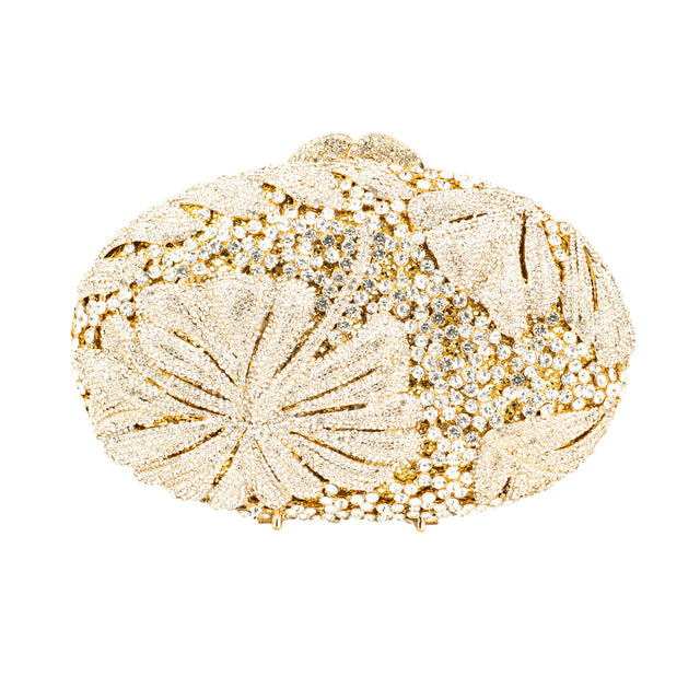 Gold Studded Metallic Frame Handbags