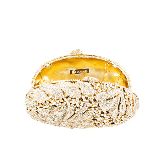 Gold Studded Metallic Frame Handbags