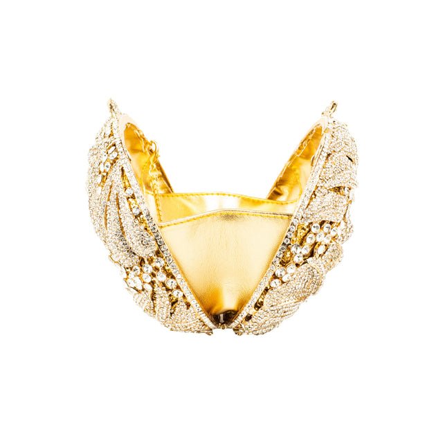 Gold Studded Metallic Frame Handbags