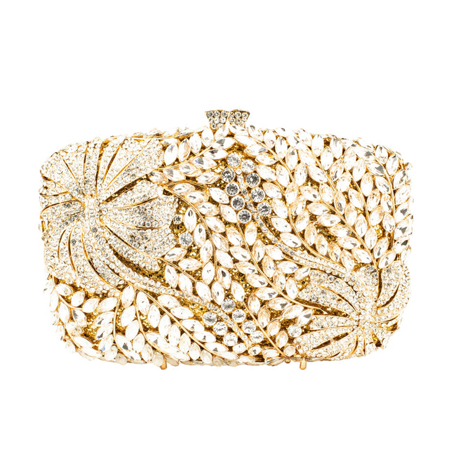 Gold Studded Metallic Frame Handbags