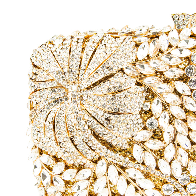 Gold Studded Metallic Frame Handbags