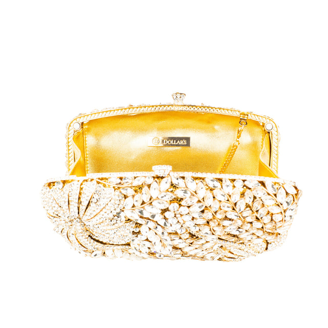 Gold Studded Metallic Frame Handbags