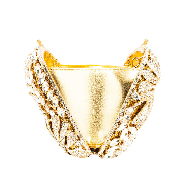 Gold Studded Metallic Frame Handbags