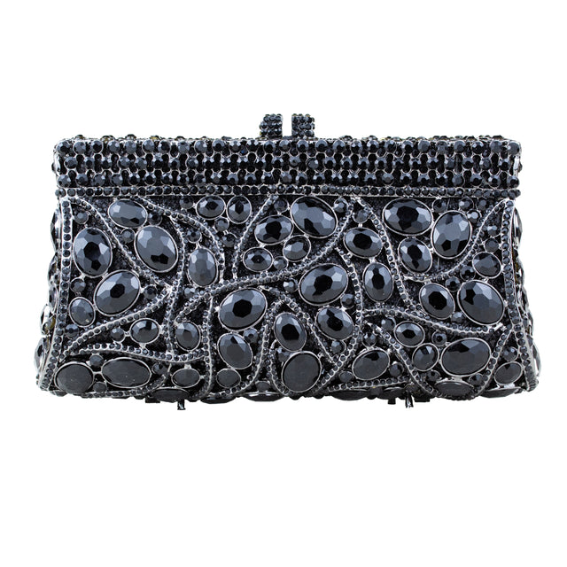 Black Studded Metallic Frame Handbags