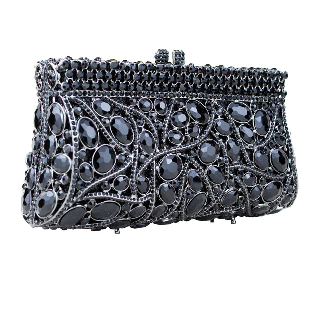 Black Studded Metallic Frame Handbags