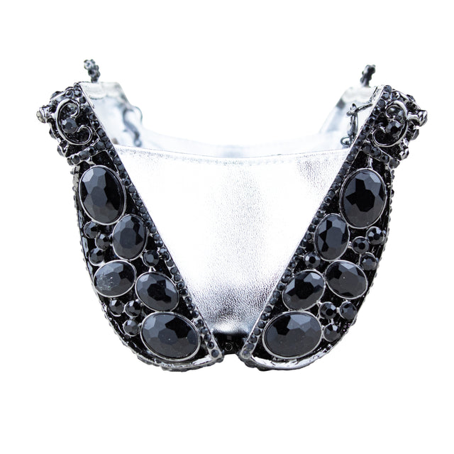 Black Studded Metallic Frame Handbags