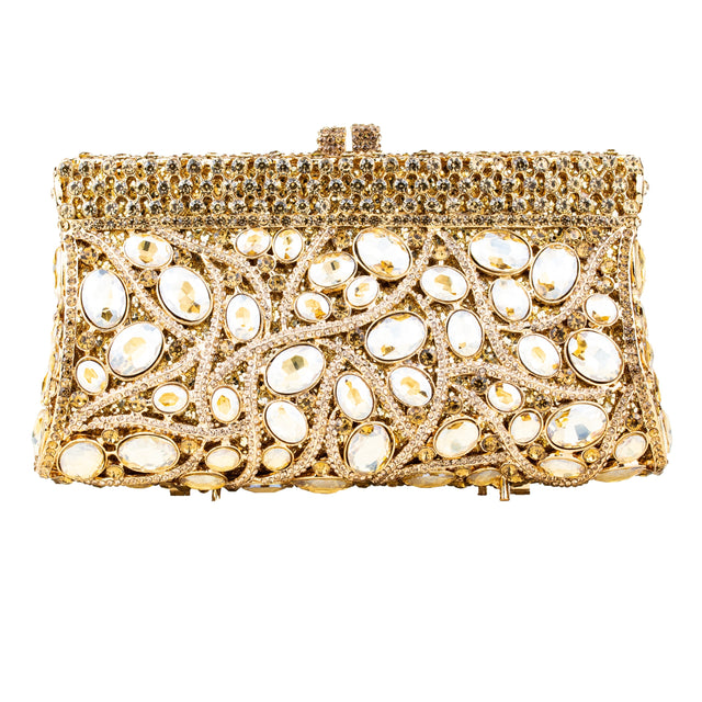 Gold Studded Metallic Frame Handbags