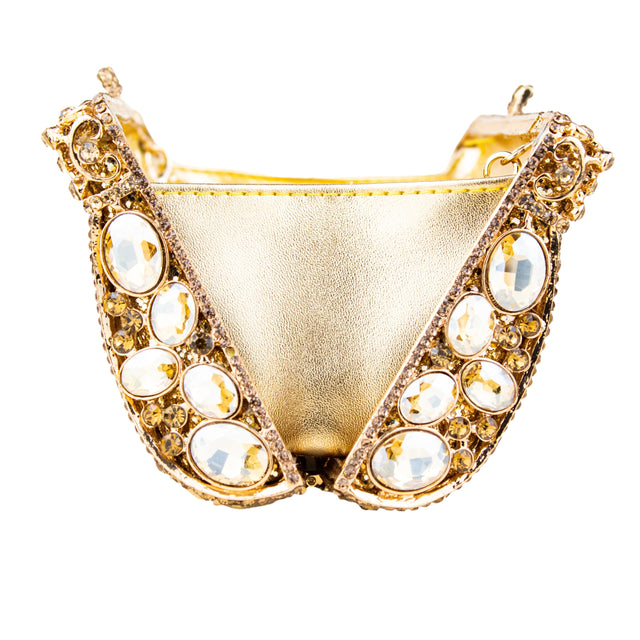 Gold Studded Metallic Frame Handbags
