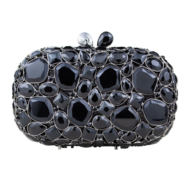 Black Studded Metallic Frame Handbags
