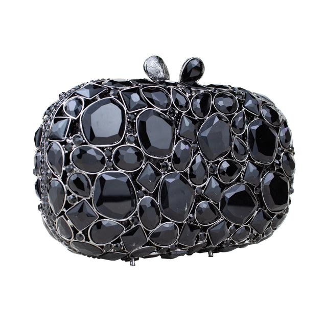 Black Studded Metallic Frame Handbags