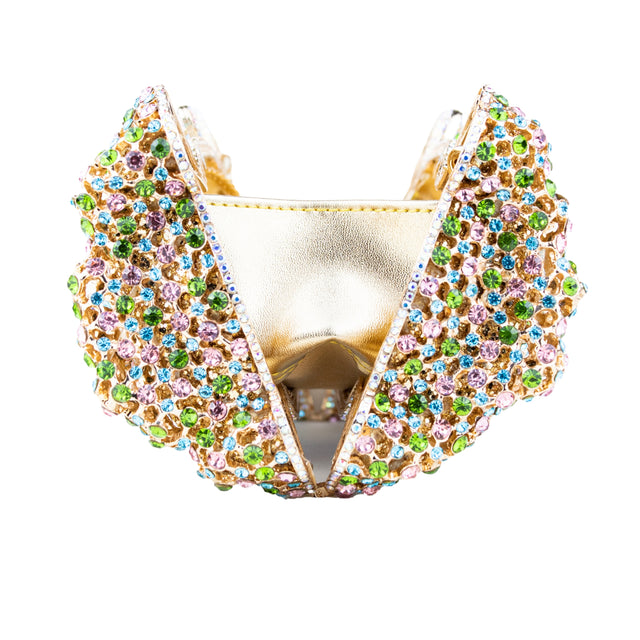 Gold Multicolour Studded Handbags
