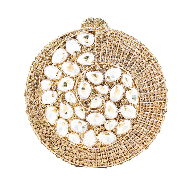 Gold Studded Metallic Frame Handbags
