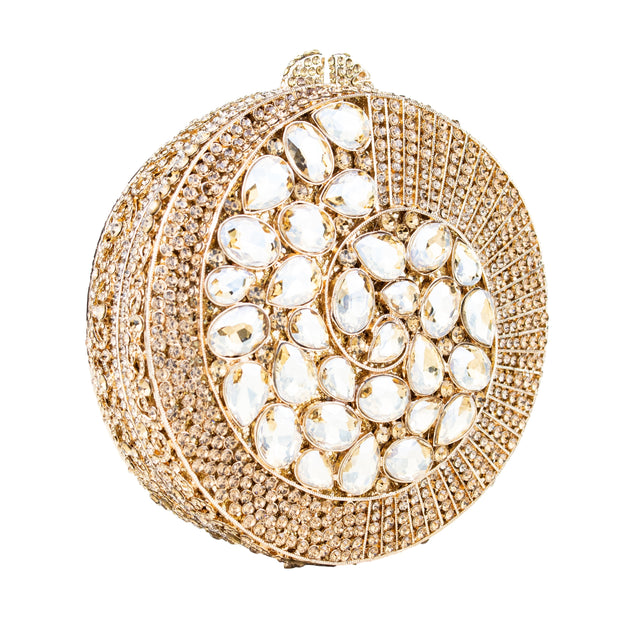 Gold Studded Metallic Frame Handbags