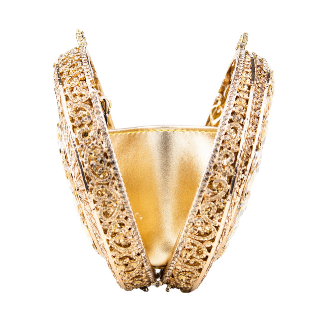 Gold Studded Metallic Frame Handbags