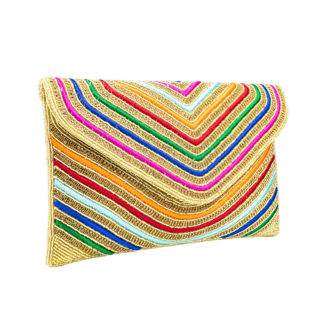 Gold Handcrafted Beaded Chain Handbags