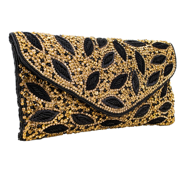 Black Gold Handcrafted Beaded Chain Handbags