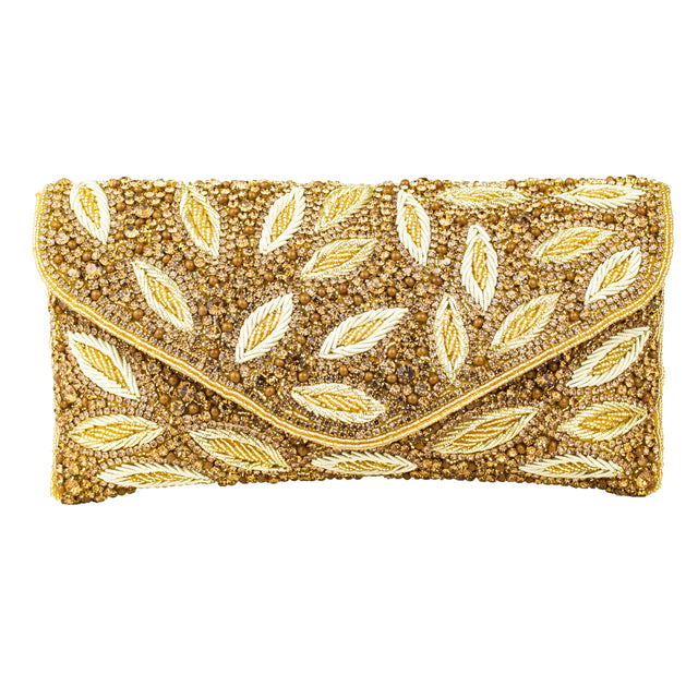 Gold Handcrafted Beaded Chain Handbags