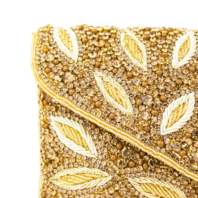 Gold Handcrafted Beaded Chain Handbags