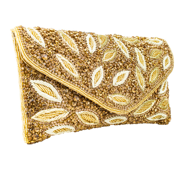 Gold Handcrafted Beaded Chain Handbags