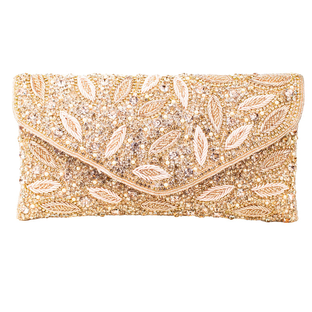 Rose Handcrafted Beads Work Beaded Chain Handbags