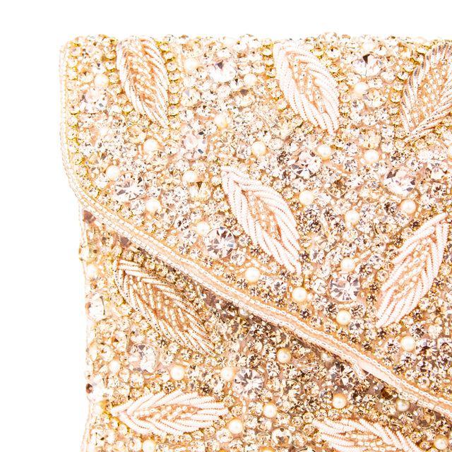 Rose Handcrafted Beads Work Beaded Chain Handbags