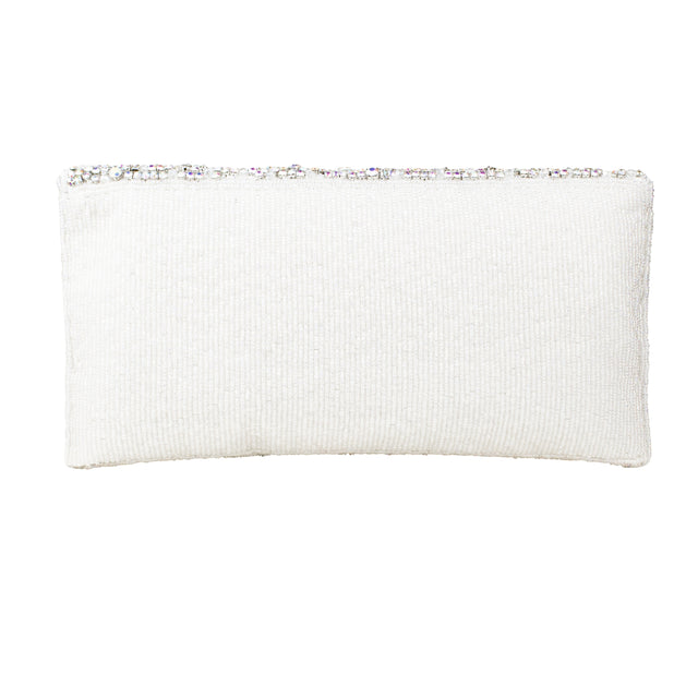 Glitter Silver Handcrafte Beaded Chain Handbags