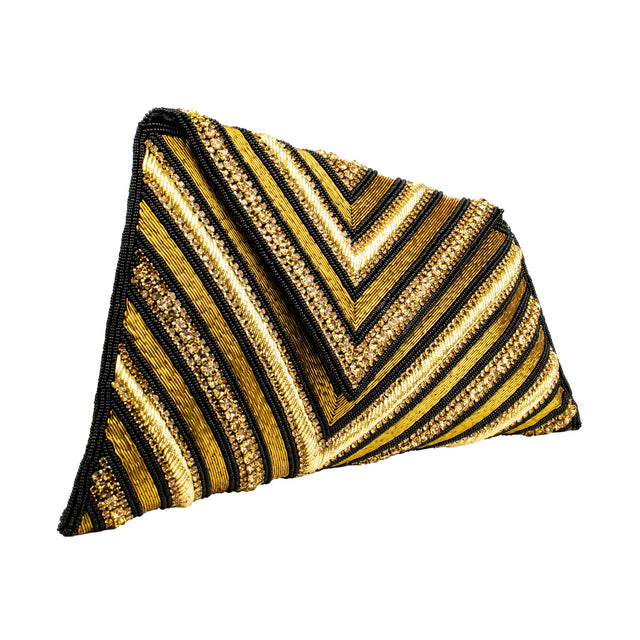 Black Gold Handcrafted Beaded Chain Handbags