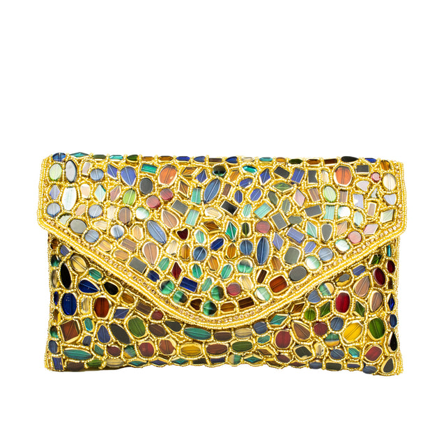 Gold Handcrafted Beaded Chain Handbags