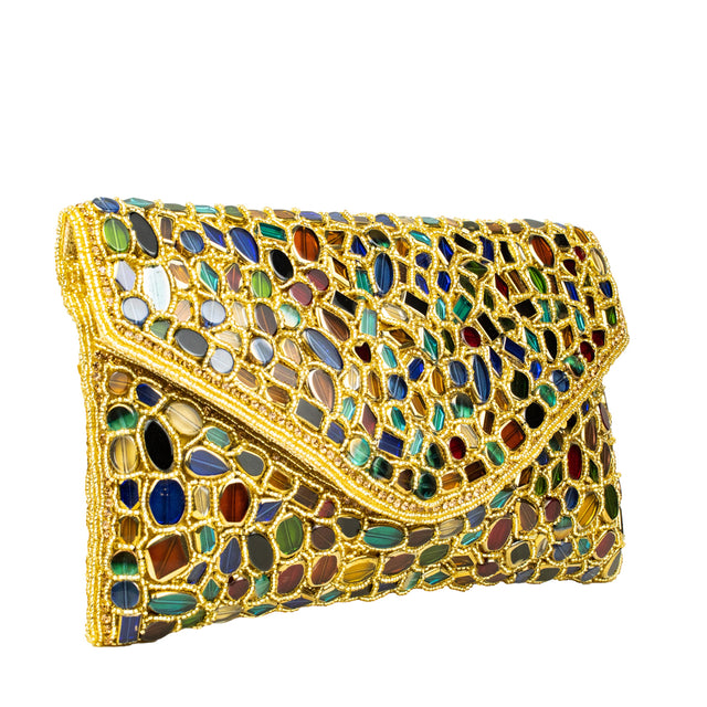 Gold Handcrafted Beaded Chain Handbags