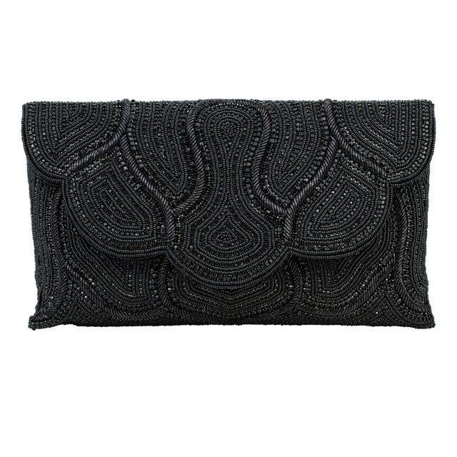 Black Handcrafted Beaded Chain Handbags
