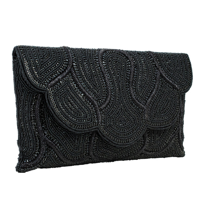 Black Handcrafted Beaded Chain Handbags