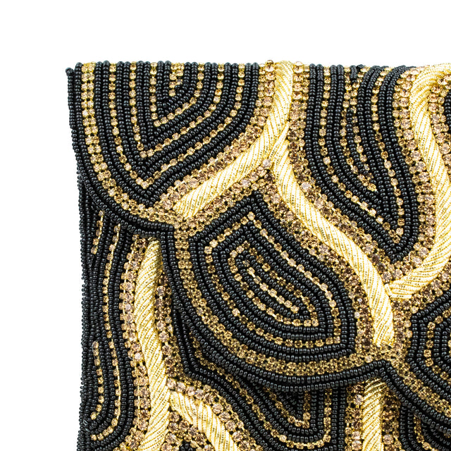 Black Gold Flap Purse