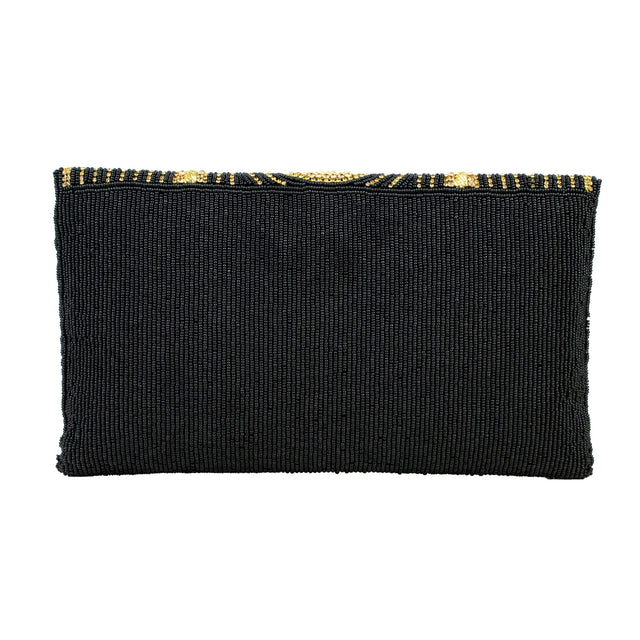 Black Gold Flap Purse