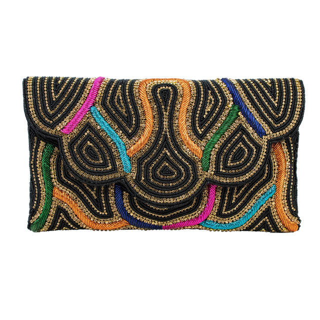 Black Multi Handcrafted Beaded Chain Handbags