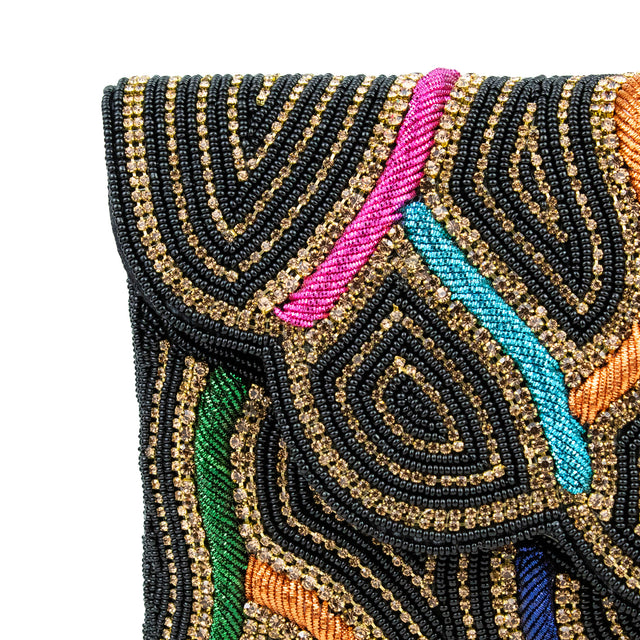 Black Multi Handcrafted Beaded Chain Handbags