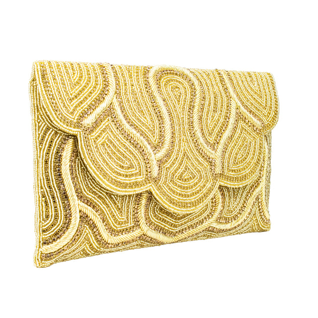 Gold Handcrafted Beaded Chain Handbags