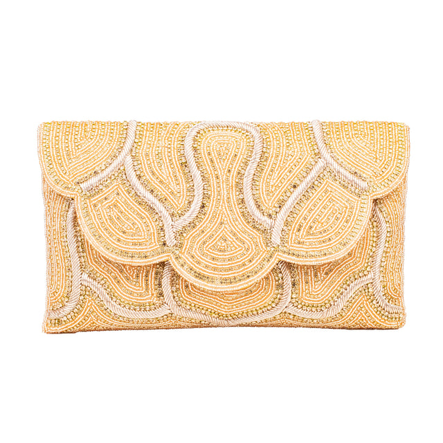 Rose Handcrafted Beads Work Beaded Chain Handbags