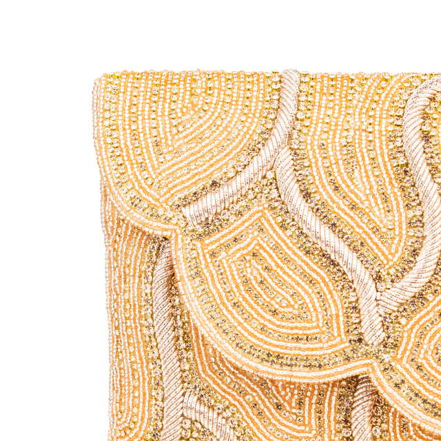 Rose Handcrafted Beads Work Beaded Chain Handbags