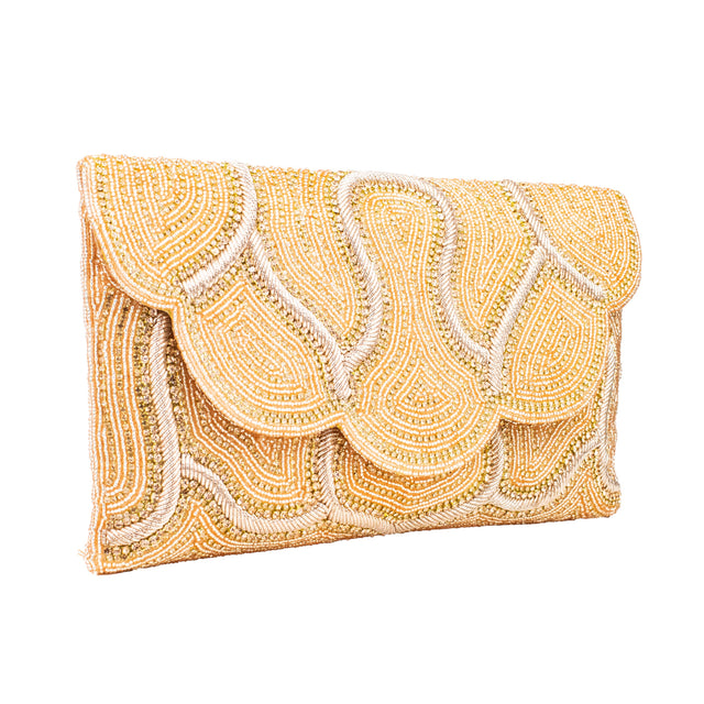 Rose Handcrafted Beads Work Beaded Chain Handbags