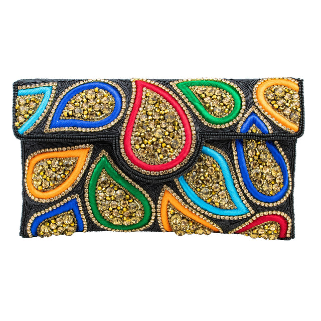 Black Multicolour Handcrafted Beaded Chain Handbags