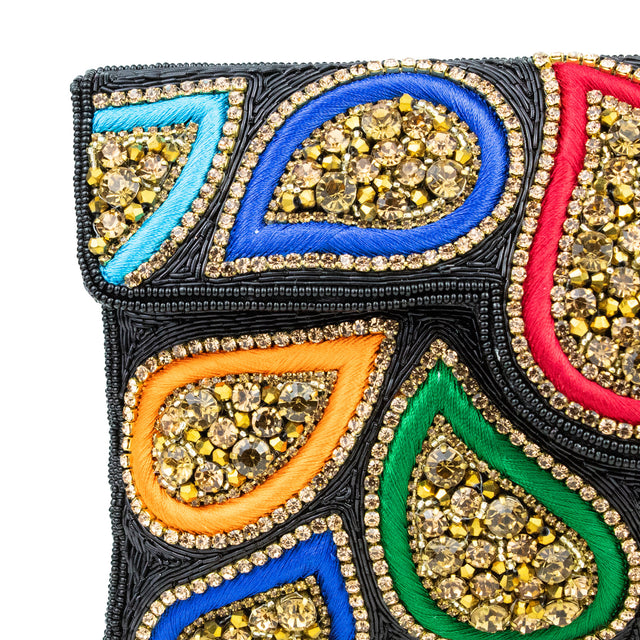 Black Multicolour Handcrafted Beaded Chain Handbags