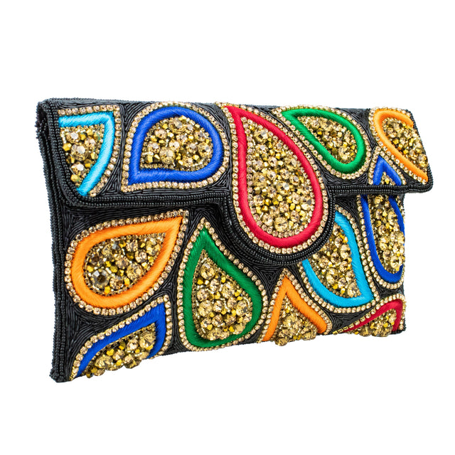 Black Multicolour Handcrafted Beaded Chain Handbags