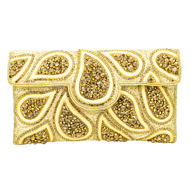 Gold Handcrafted Beaded Chain Handbags