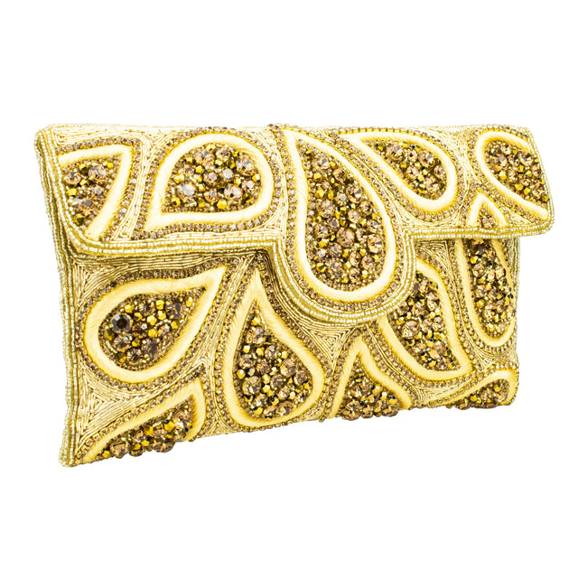 Gold Handcrafted Beaded Chain Handbags