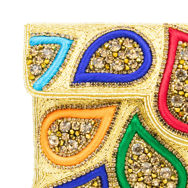 Handcrafted Gold Multicolour Beads Chain Handbags