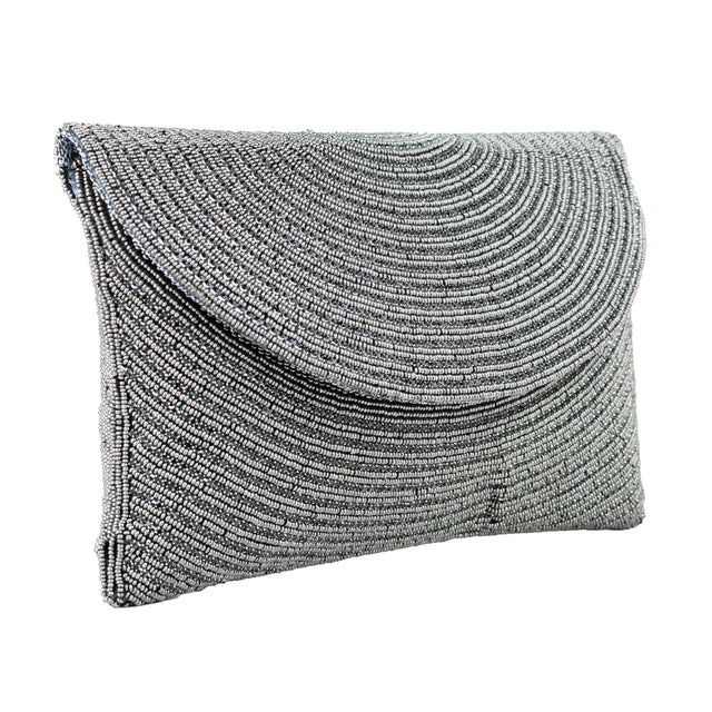 Grey Handcrafted Beaded Chain Handbags