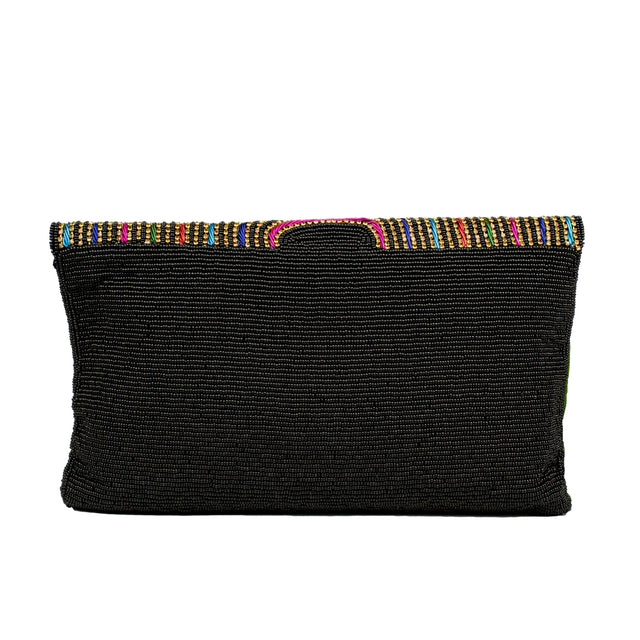 Black Multicolour Handcrafted Beaded Chain Handbags
