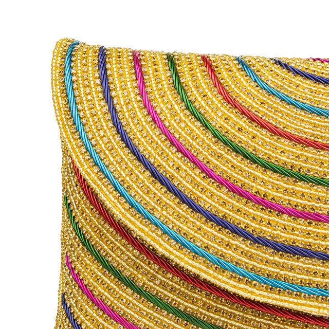 Handcrafted Gold Multicolour Beads Chain Handbags