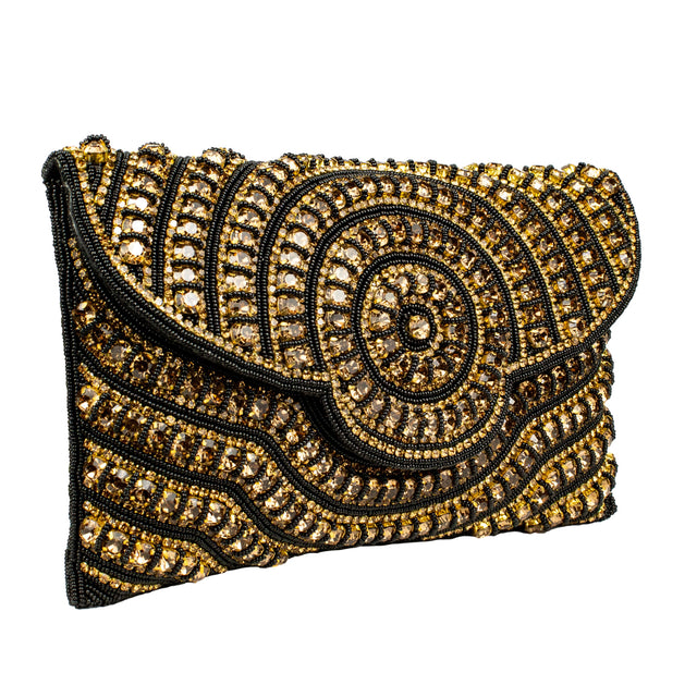 Black Gold Handcrafted Beaded Chain Handbags